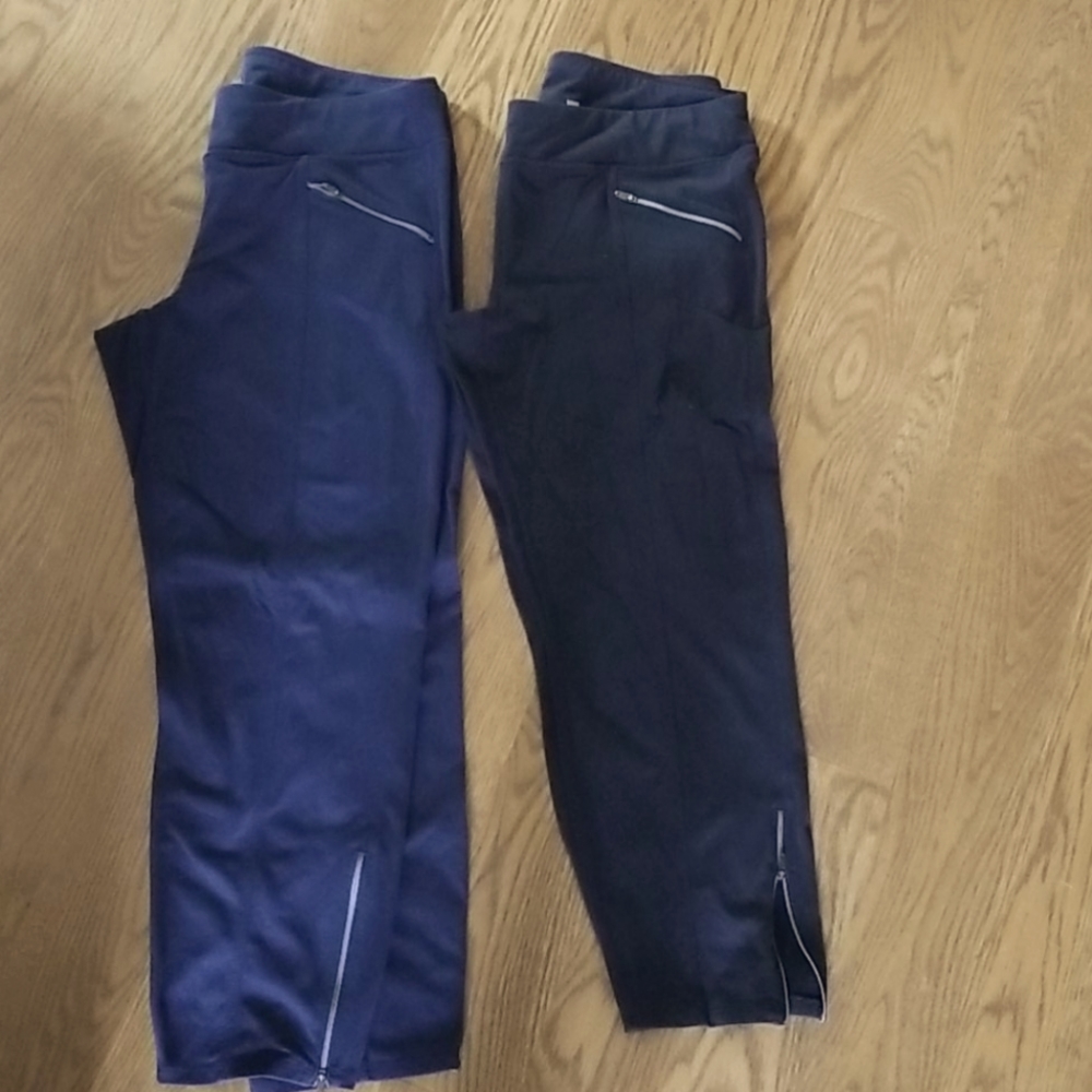 2 pair athleta cropped pants med tall euc